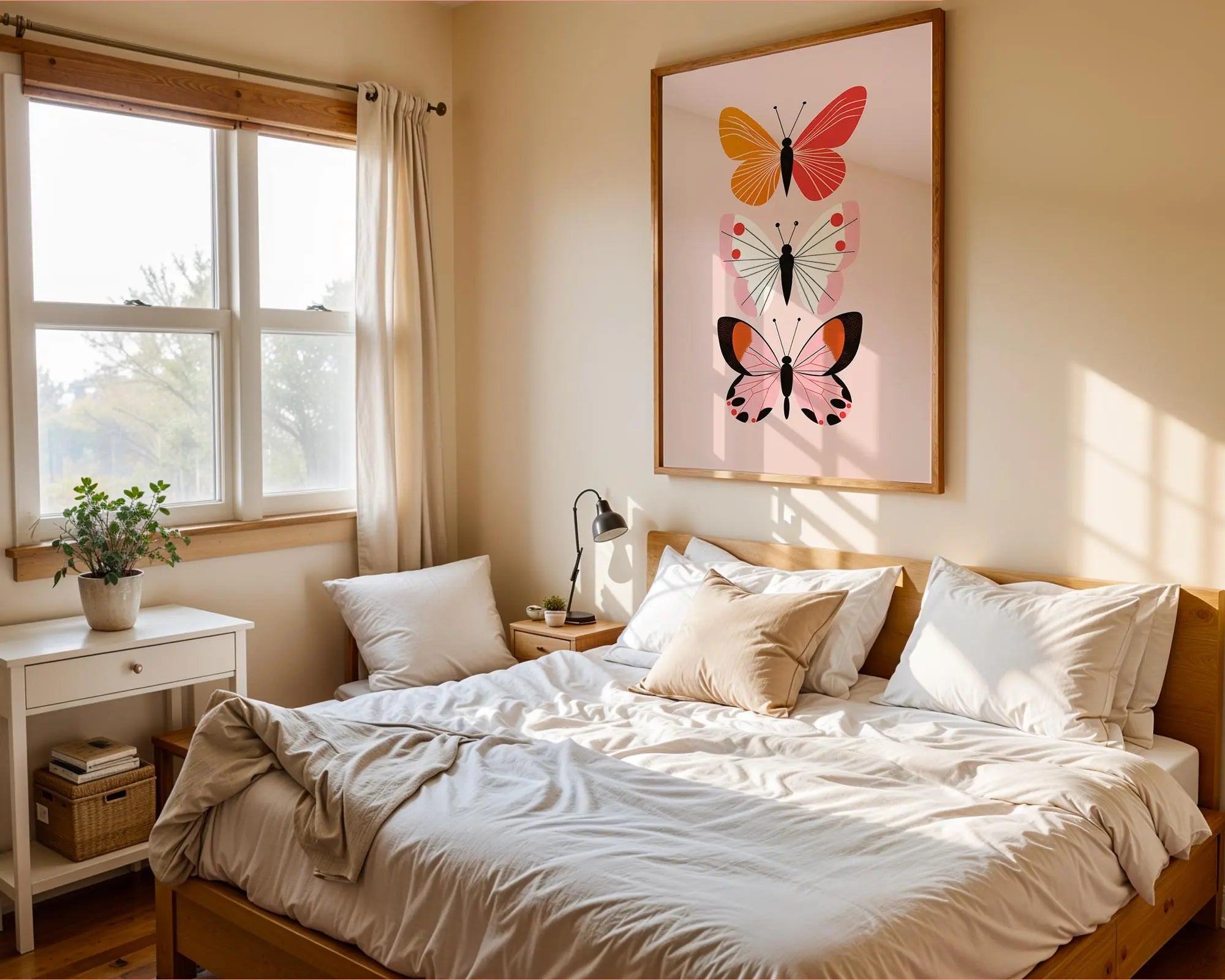 Butterfly Trio Art Print | Colorful Insect Illustration, Botanical Wall Decor wall art print, modern home decor, unframed artwork by Nomad & Nest