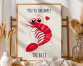 Shrimp Pun Art Print | Funny Seafood Poster, Kitchen Decor wall art print, modern home decor, unframed artwork by Nomad & Nest