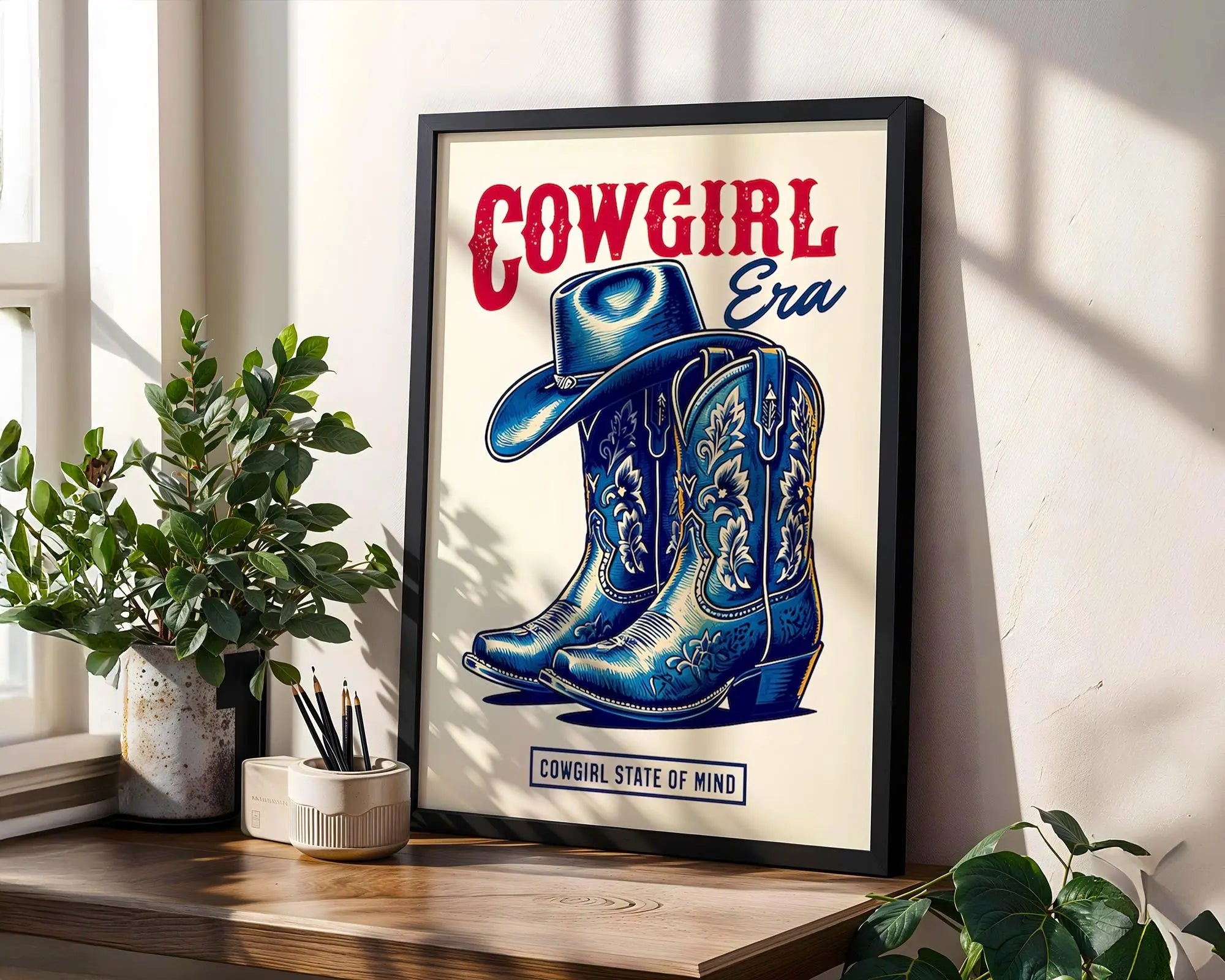 Cowgirl Boots Art Print | Western Decor wall art print, modern home decor, unframed artwork by Nomad & Nest