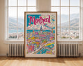 Montreal Cityscape Art Print | Colorful Canada Travel Poster wall art print, modern home decor, unframed artwork by Nomad & Nest