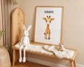 Playroom Ideas | Giraffe Nursery Wall Art | Safari Animal Baby Decor wall art print, modern home decor, unframed artwork by Nomad & Nest