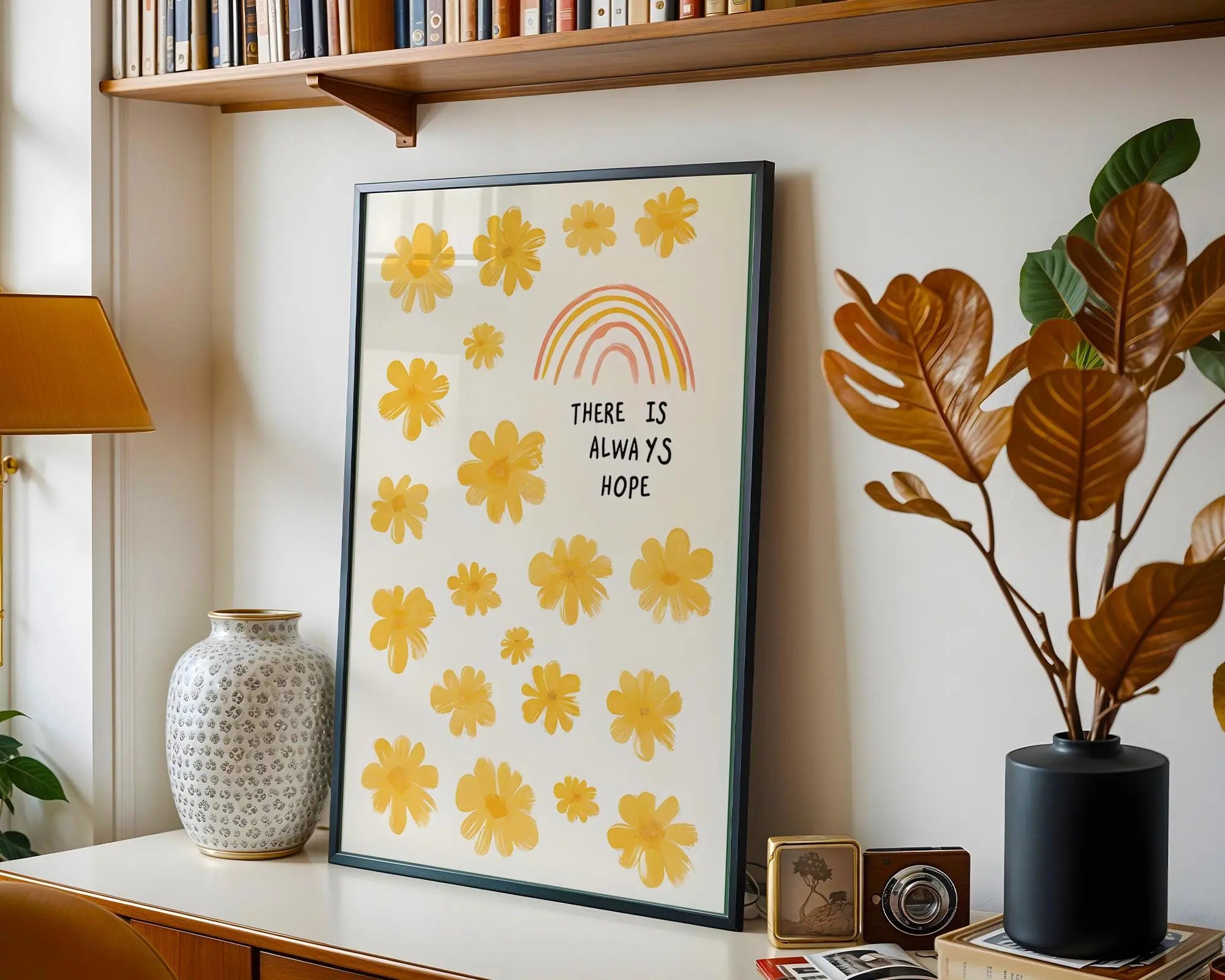 Floral Rainbow Art Print | Uplifting Home Decor wall art print, modern home decor, unframed artwork by Nomad & Nest