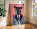 Panther in Suit Art Print | Luxury Animal Portrait wall art print, modern home decor, unframed artwork by Nomad & Nest