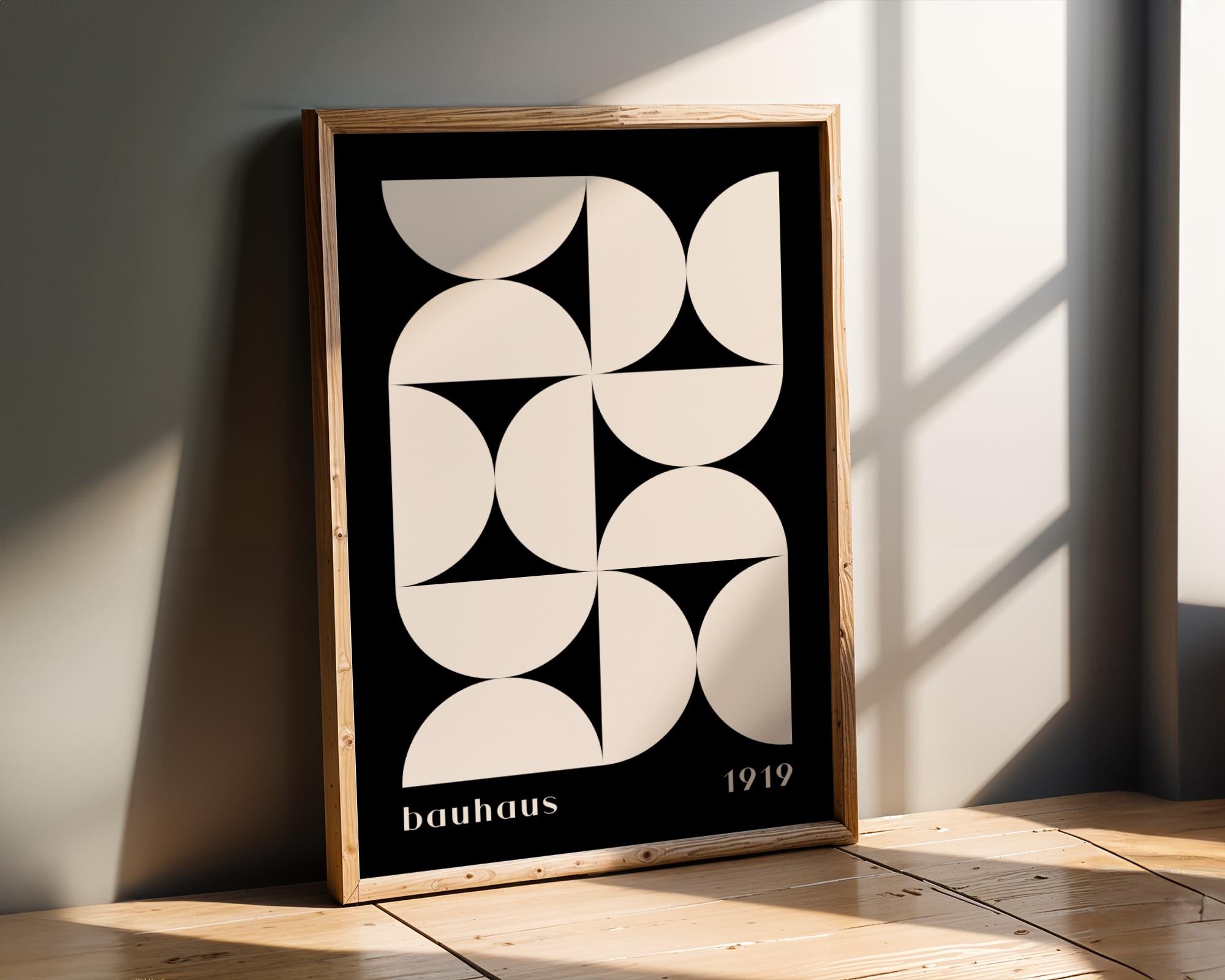 Bauhaus Poster Geometric Art Print | Minimalist Black and White wall art print, modern home decor, unframed artwork by Nomad & Nest