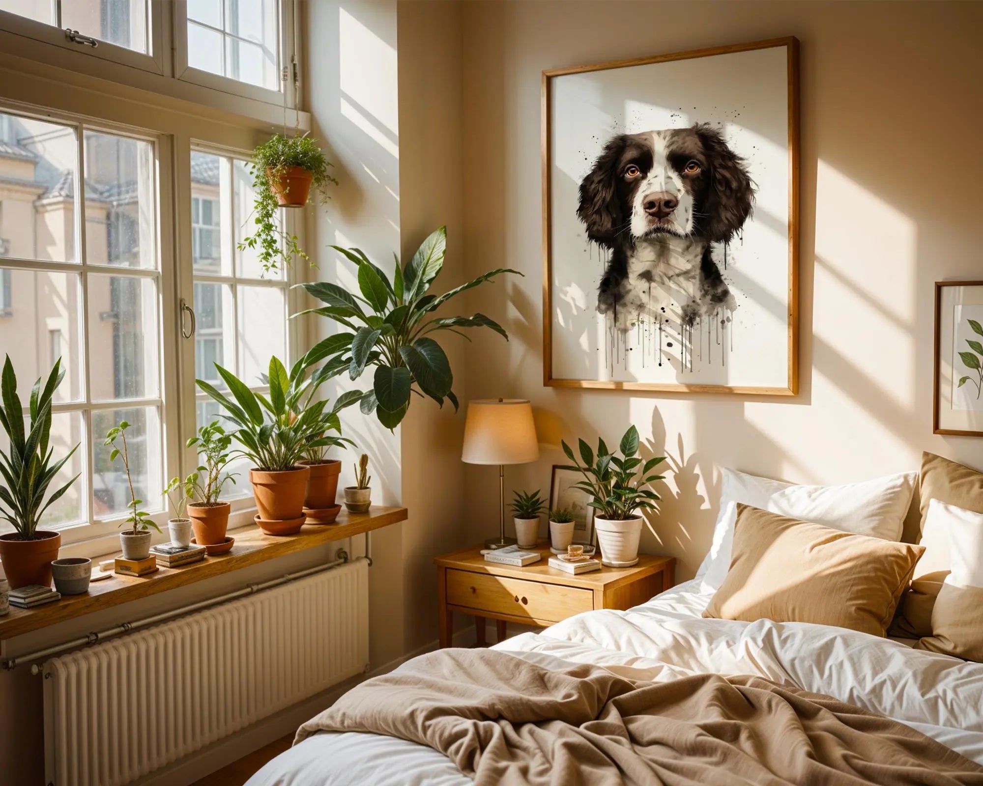 Springer Spaniel Watercolor Portrait | Elegant Dog Breed Wall Art wall art print, modern home decor, unframed artwork by Nomad & Nest