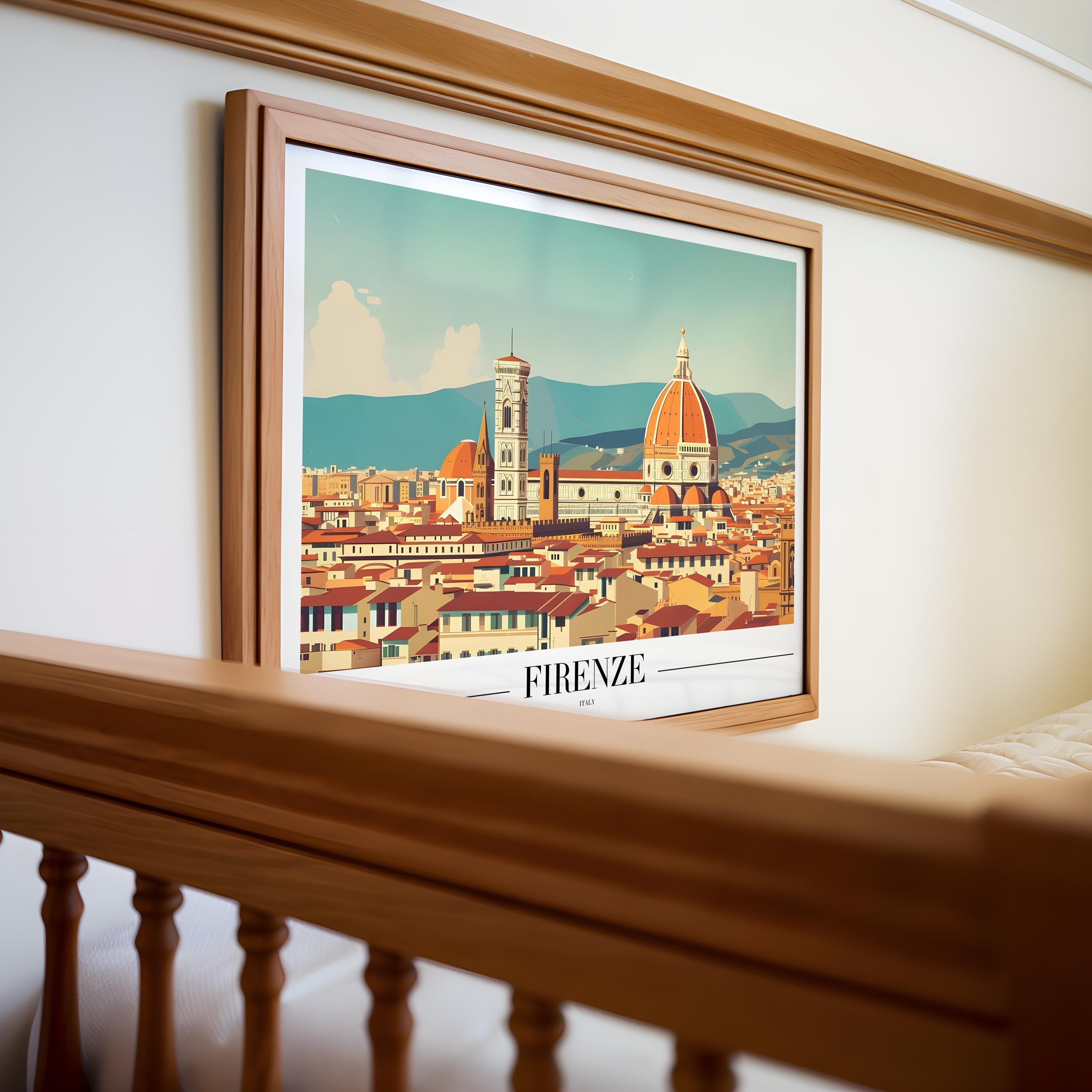 Florence Cathedral Travel Poster | Vintage Tuscan Wall Art Print wall art print, modern home decor, unframed artwork by Nomad & Nest