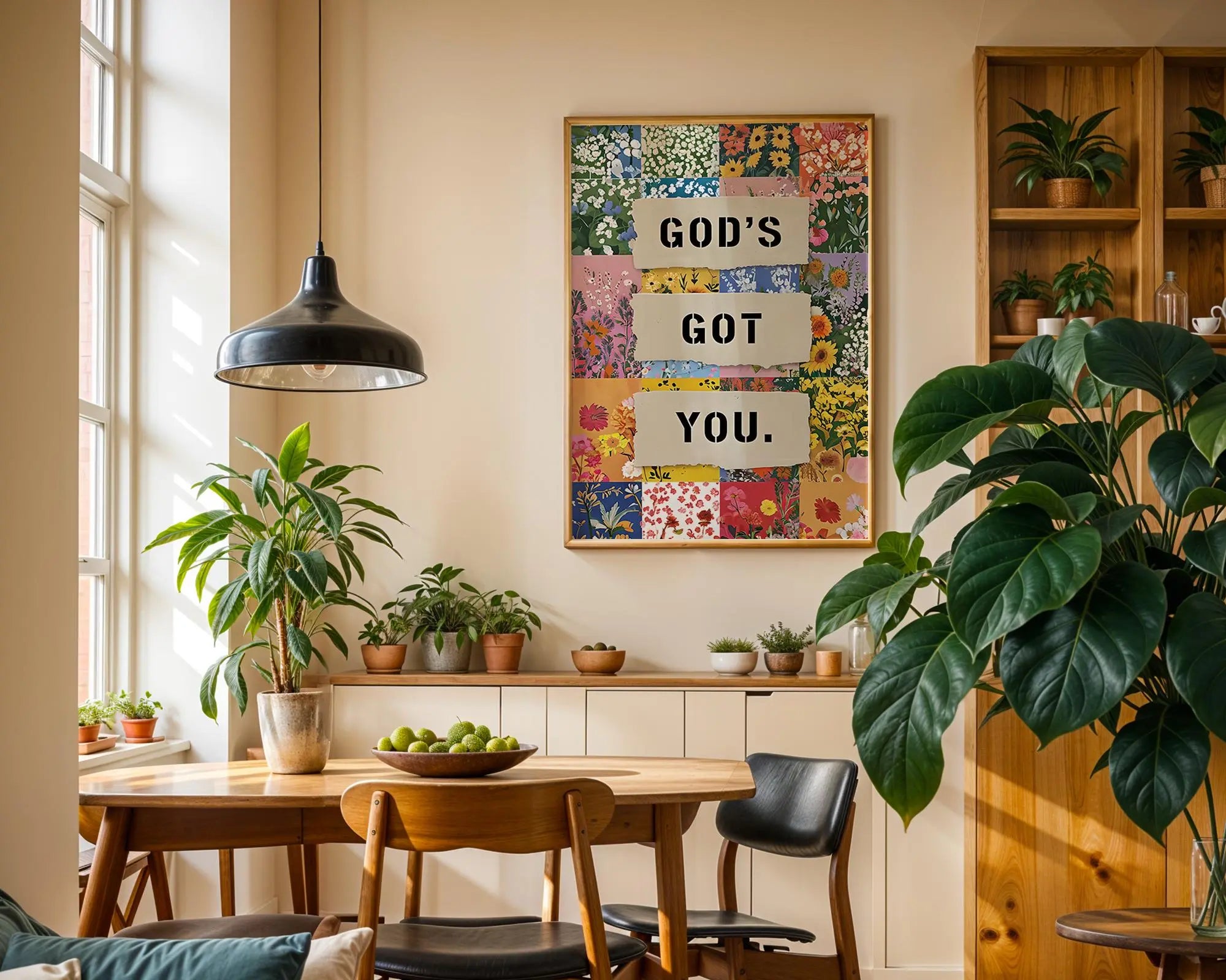 God's Got You Floral Wall Art Print | Christian Encouragement wall art print, modern home decor, unframed artwork by Nomad & Nest