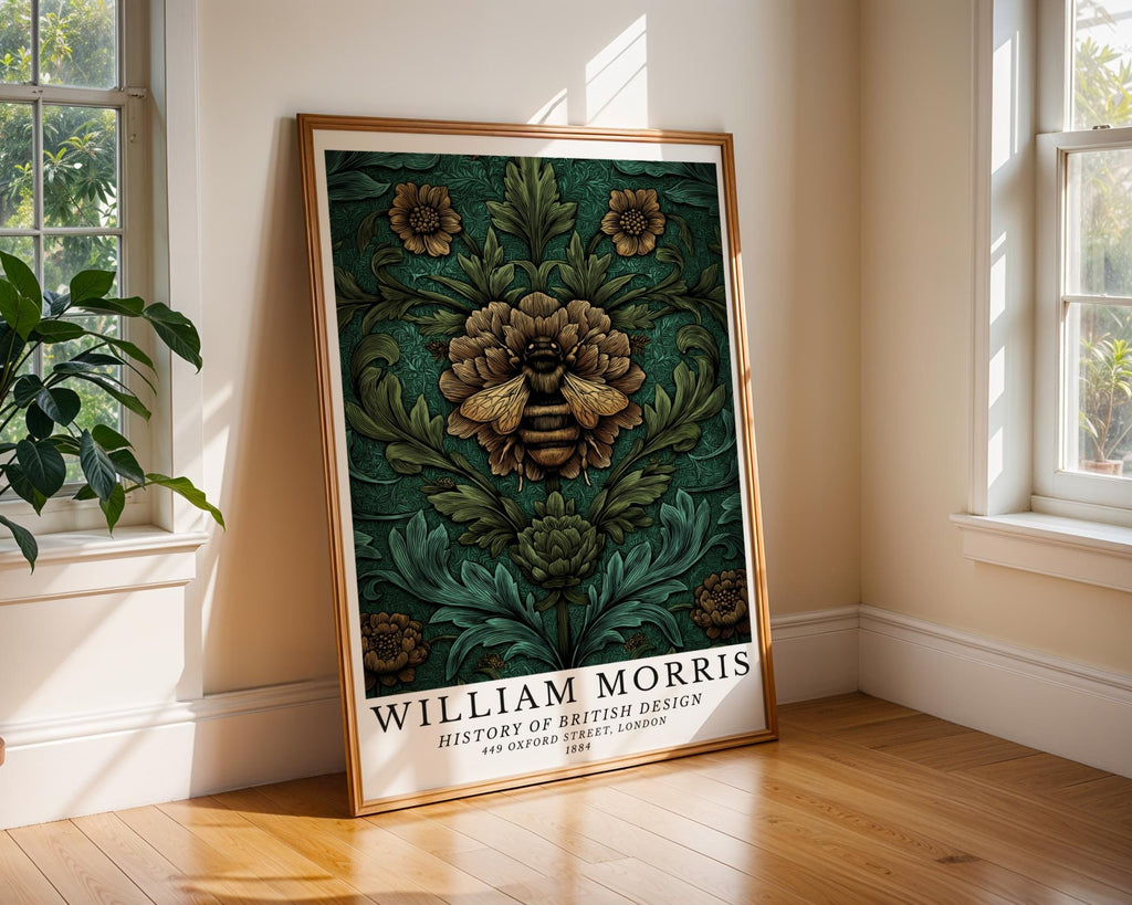 William Morris Print Bee  | Vintage Botanical Art Poster wall art print, modern home decor, unframed artwork by Nomad & Nest