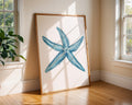 Blue Starfish Art Print | Coastal Nautical Home Decor wall art print, modern home decor, unframed artwork by Nomad & Nest