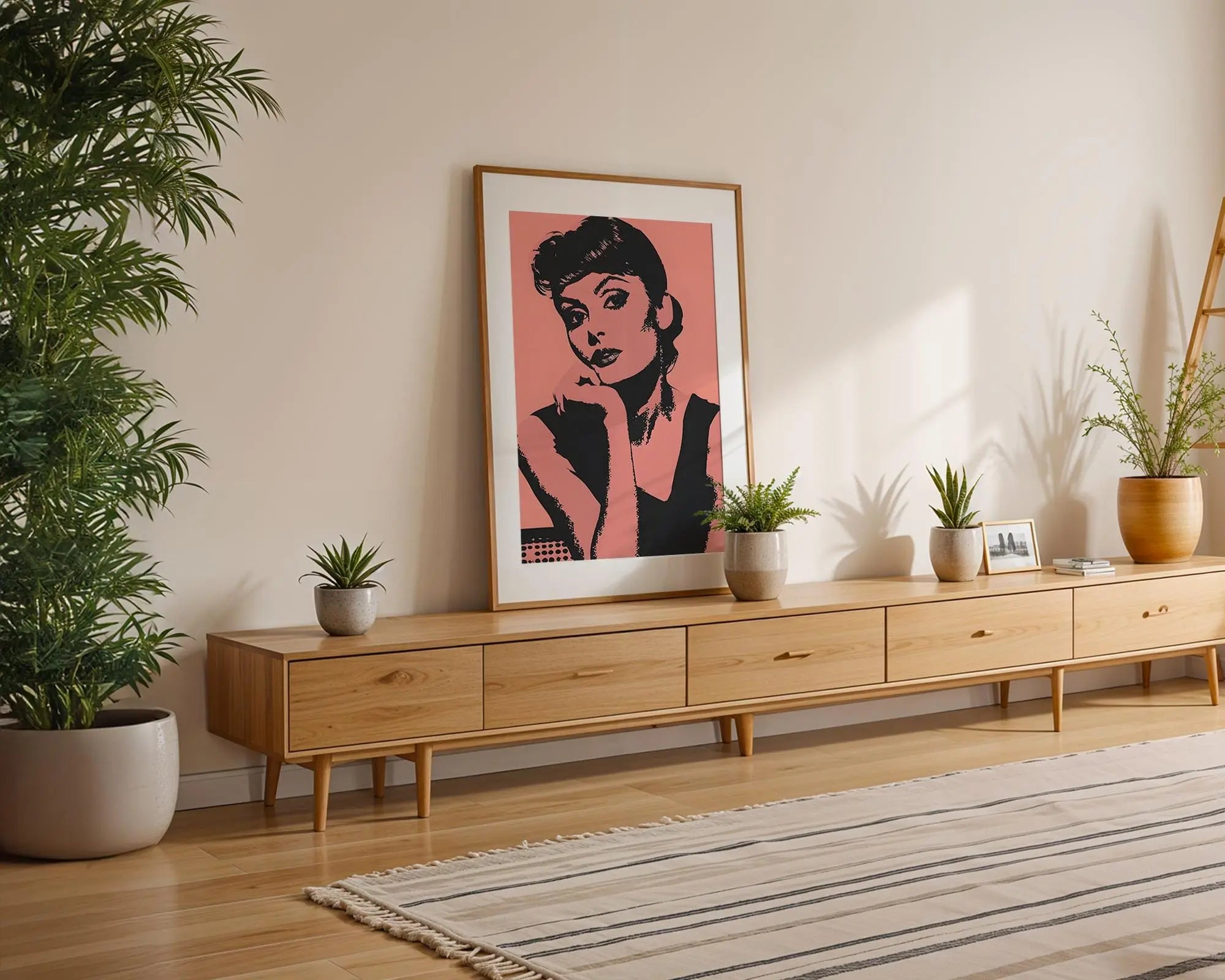 Modern Pop Art | Retro Hollywood Portrait Print | Pink & Black  (Unframed) wall art print, modern home decor, unframed artwork by Nomad & Nest