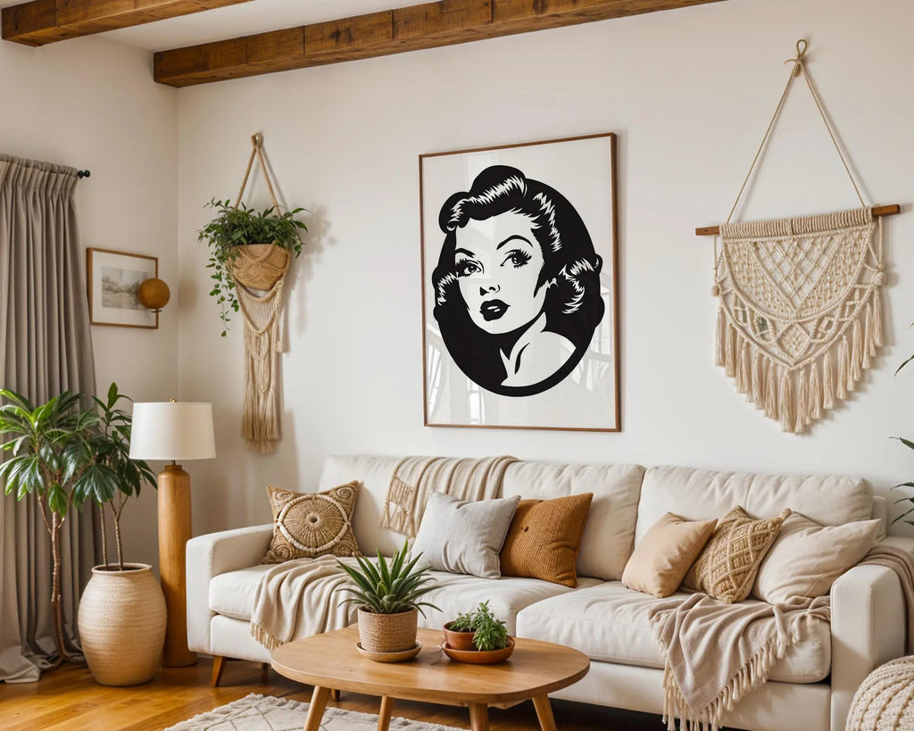 Modern Pop Art | Hollywood Glamour Print | Retro Pin-Up Girl, Mid-Century Portrait wall art print, modern home decor, unframed artwork by Nomad & Nest