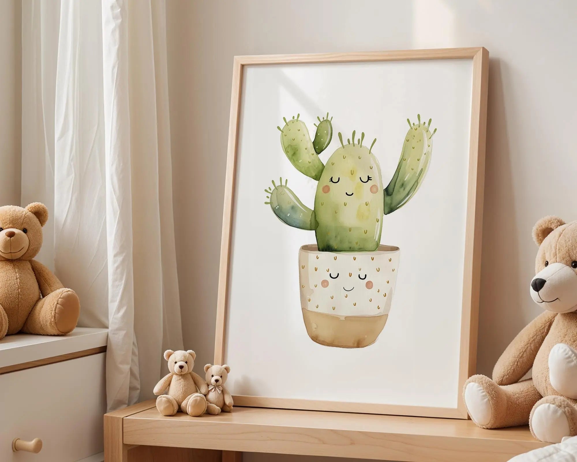 Cactus Nursery Art Print | Playroom Desert Plant Decor wall art print, modern home decor, unframed artwork by Nomad & Nest