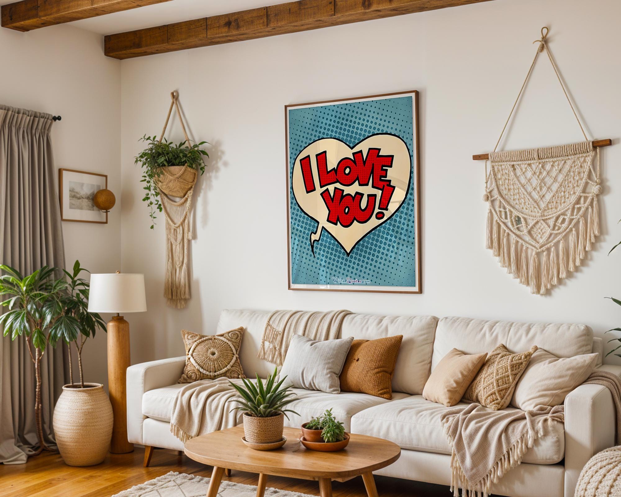 Modern Pop Art | I Love You  Print | Retro Comic Book Poster wall art print, modern home decor, unframed artwork by Nomad & Nest