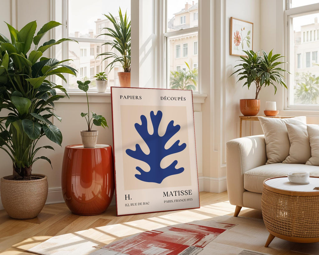 Henri Matisse Print | Blue Coral   | Botanical Cut-Out Abstract Gallery Art wall art print, modern home decor, unframed artwork by Nomad & Nest