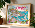 Cannes France Travel Poster | French Riviera Coastal Art Print wall art print, modern home decor, unframed artwork by Nomad & Nest