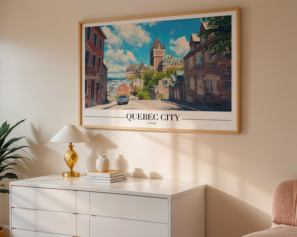 Chateau Frontenac Art Print | Quebec City Travel Poster wall art print, modern home decor, unframed artwork by Nomad & Nest