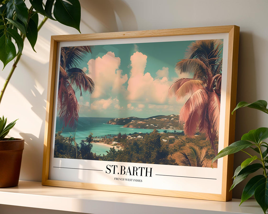 St. Barth Travel Poster | French Caribbean Island Art Print wall art print, modern home decor, unframed artwork by Nomad & Nest