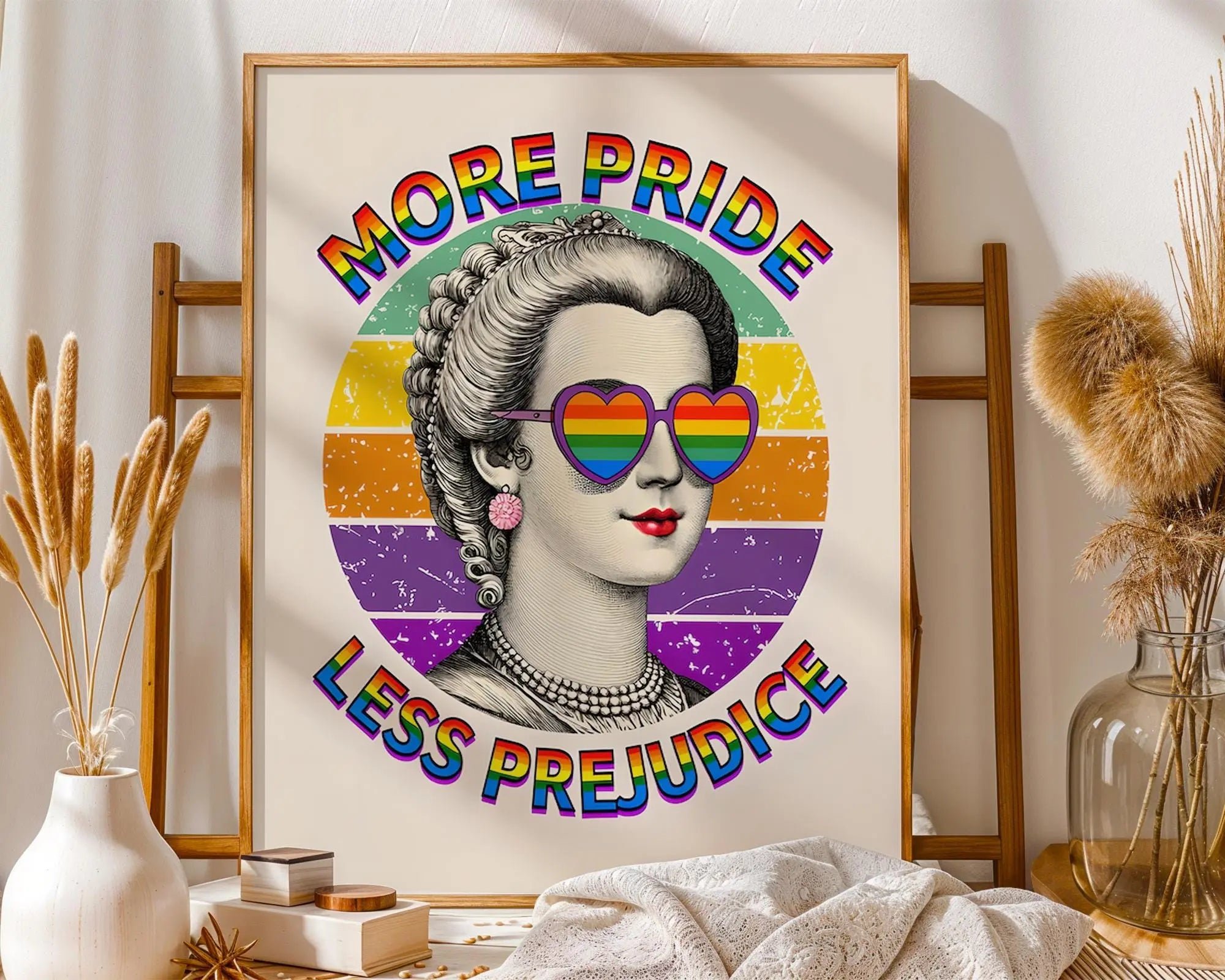 Pride and Prejudice Art Print | Vintage Portrait, Rainbow Decor wall art print, modern home decor, unframed artwork by Nomad & Nest