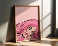 Modern Pop Art | Pink  Girl Print | Retro Comic Book Style Portrait wall art print, modern home decor, unframed artwork by Nomad & Nest