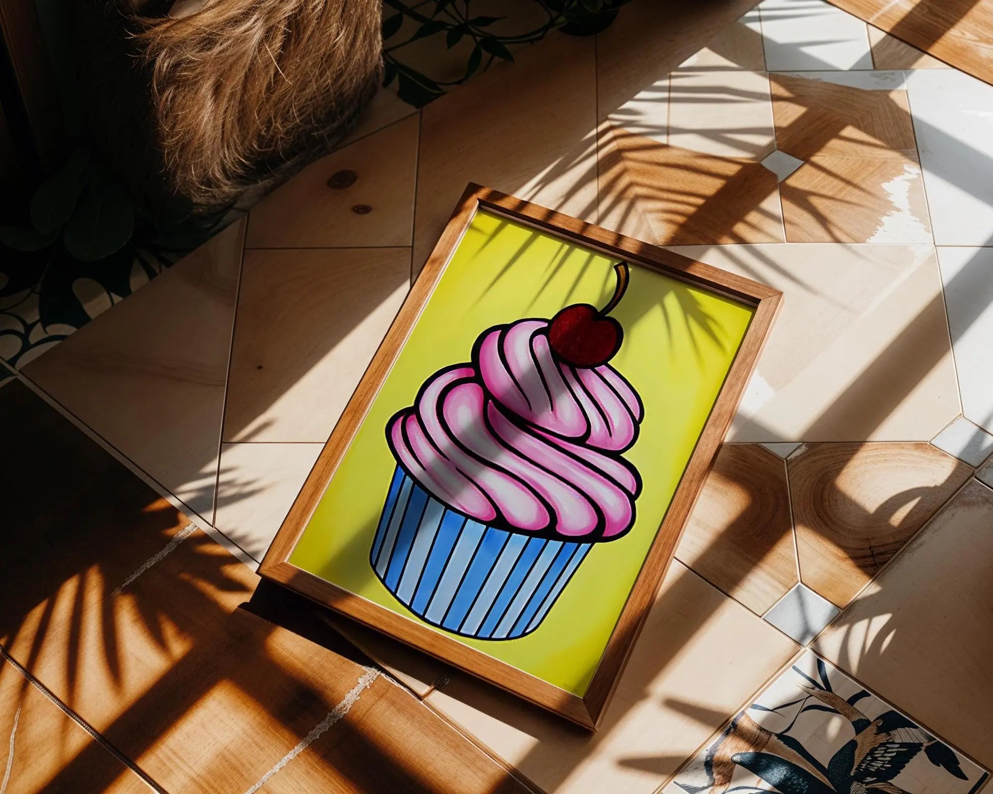 Modern Pop Art | Cupcake Print | Retro Kitchen Dessert Illustration wall art print, modern home decor, unframed artwork by Nomad & Nest