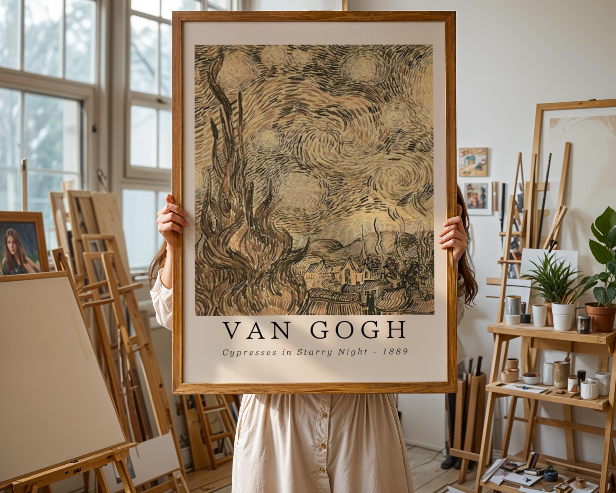 Van Gogh Print | Starry Night  - Vintage Impressionist Art Poster wall art print, modern home decor, unframed artwork by Nomad & Nest