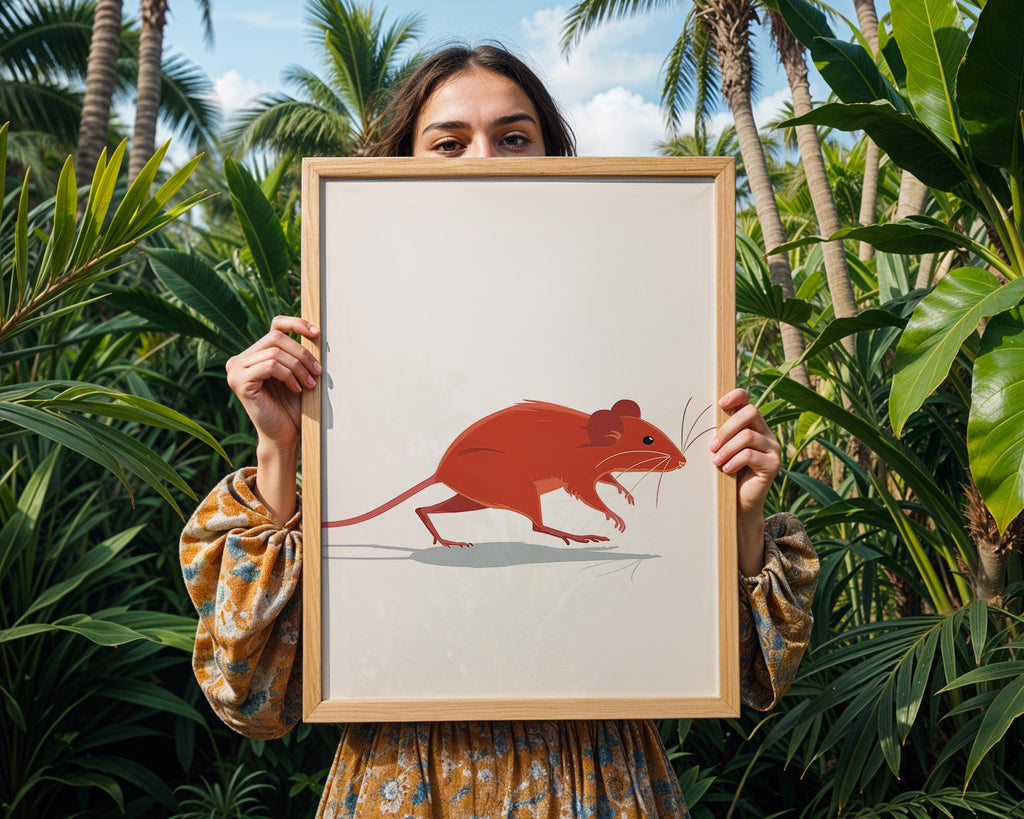 Mouse Wall Art | Scandinavian Nursery Print wall art print, modern home decor, unframed artwork by Nomad & Nest