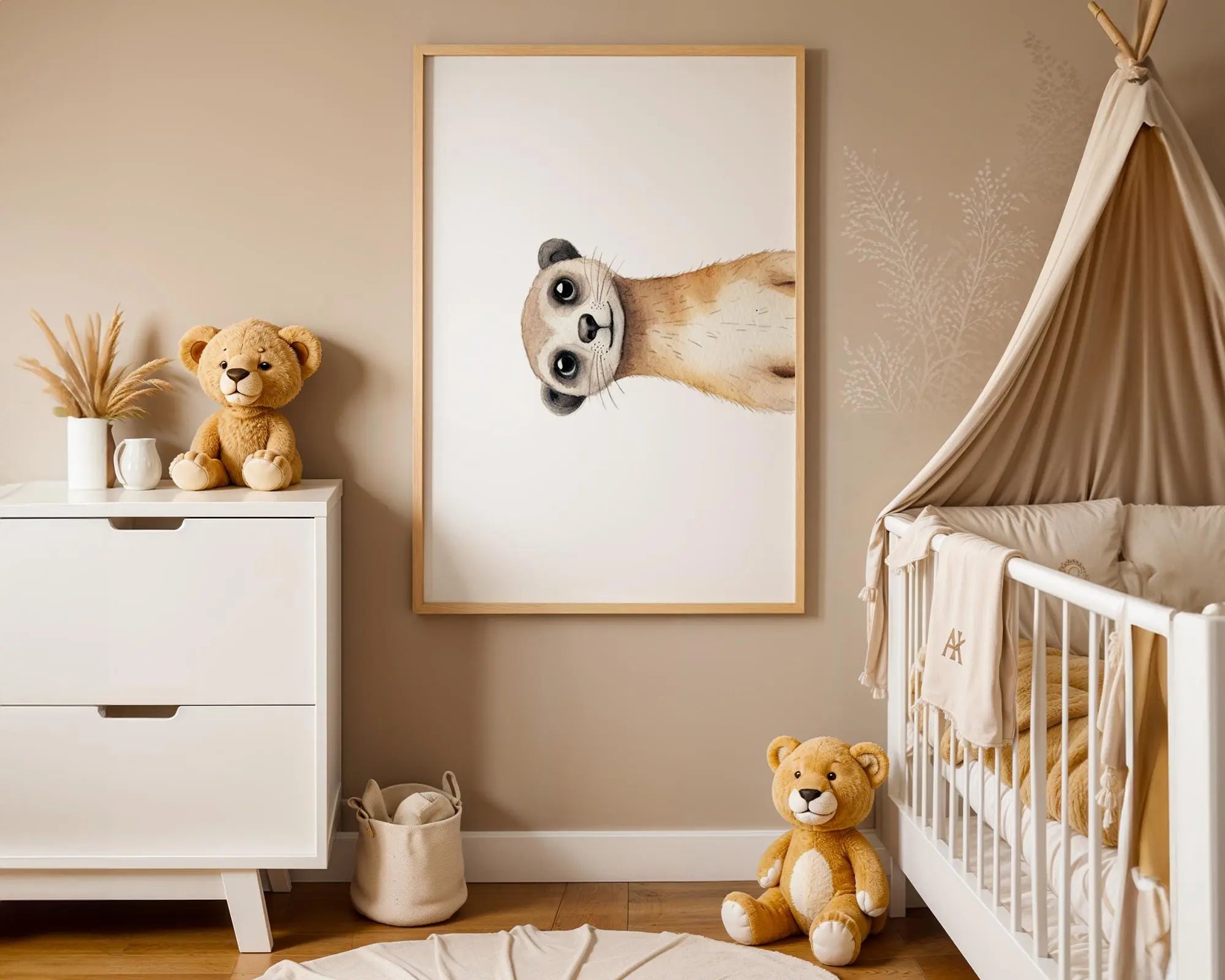 Playroom Ideas | Meerkat Nursery Wall Art | Safari Animal Baby Decor wall art print, modern home decor, unframed artwork by Nomad & Nest