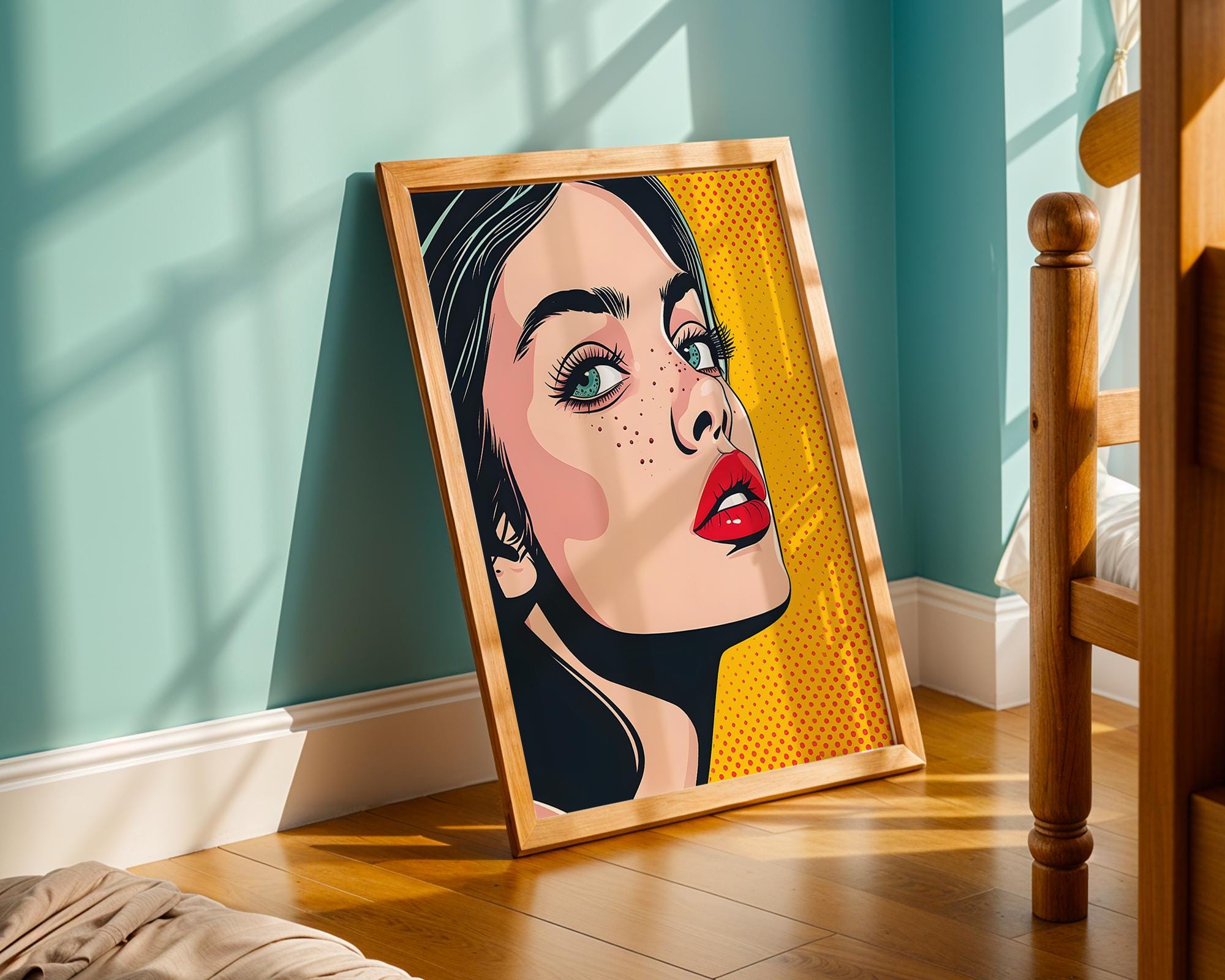 Modern Pop Art | Woman Portrait | Retro Comic Style  Print wall art print, modern home decor, unframed artwork by Nomad & Nest