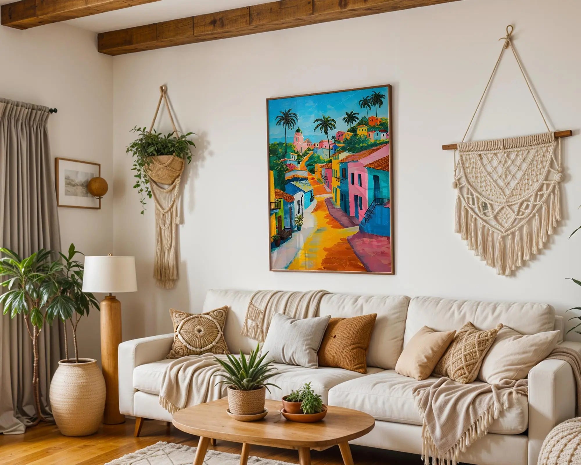 Modern Pop Art | Caribbean Street  Print | Tropical Village, Coastal Home Decor wall art print, modern home decor, unframed artwork by Nomad & Nest