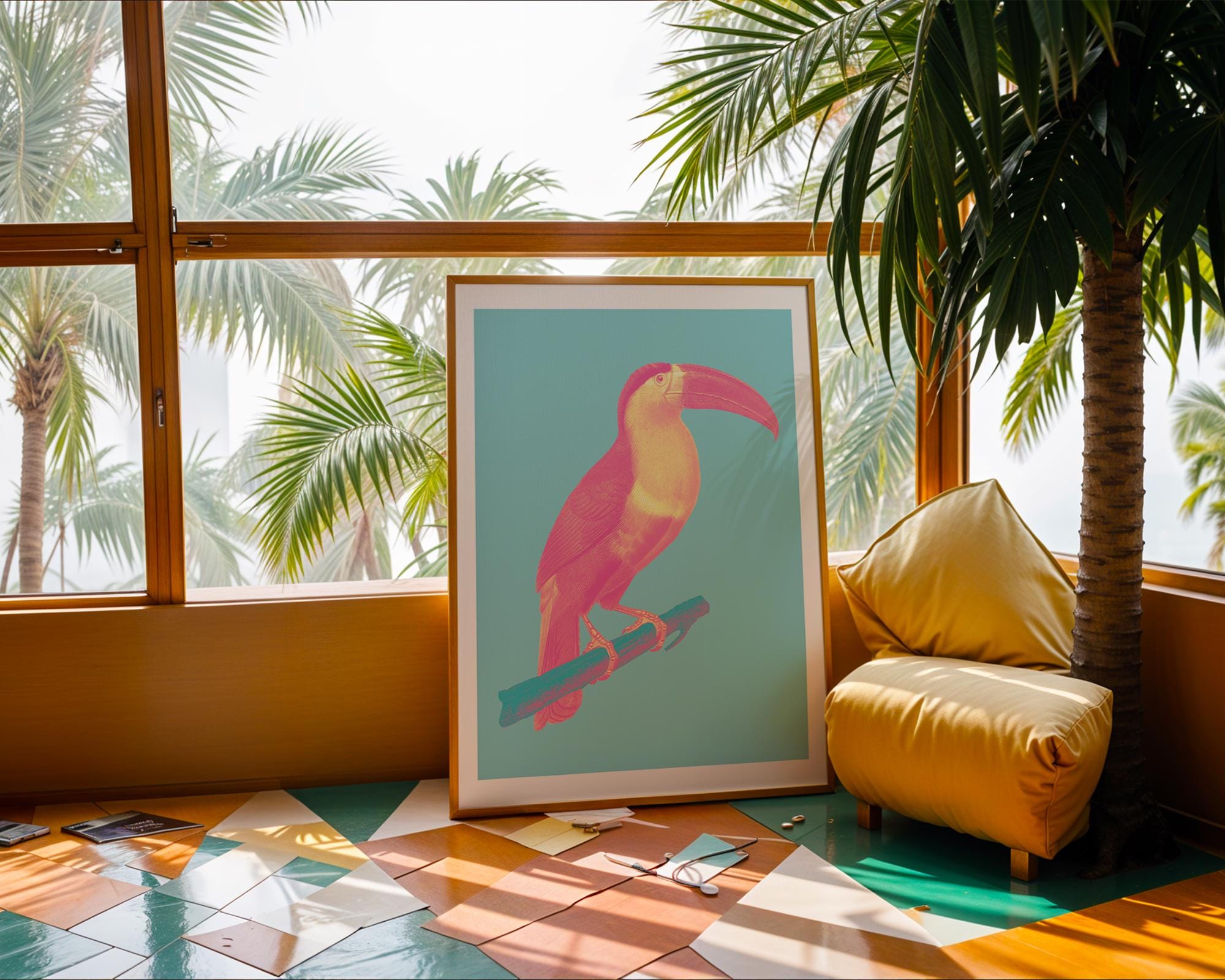 Colorful Toucan Print | Exotic Bird Wall Art, Tropical Decor wall art print, modern home decor, unframed artwork by Nomad & Nest
