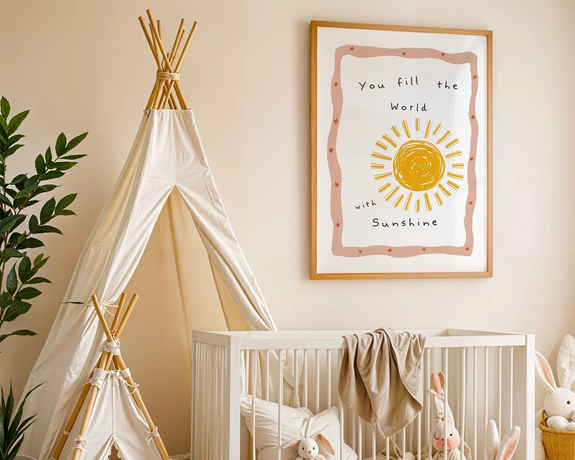 Playroom Ideas | Fill The World With Sunshine Nursery Wall Art | Boho Sun Print wall art print, modern home decor, unframed artwork by Nomad & Nest