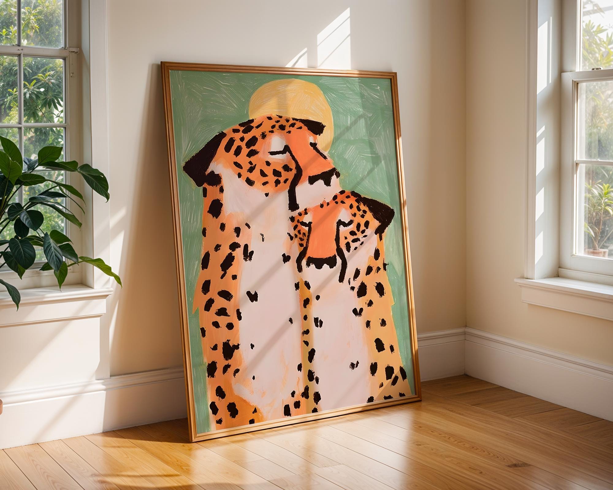 Cheetah Couple Art Print | Modern Safari Animal Poster wall art print, modern home decor, unframed artwork by Nomad & Nest