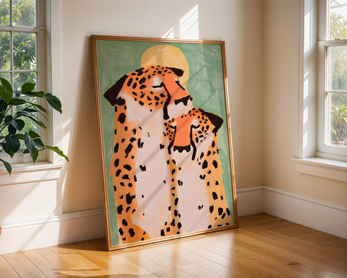 Cheetah Couple Art Print | Modern Safari Animal Poster wall art print, modern home decor, unframed artwork by Nomad & Nest