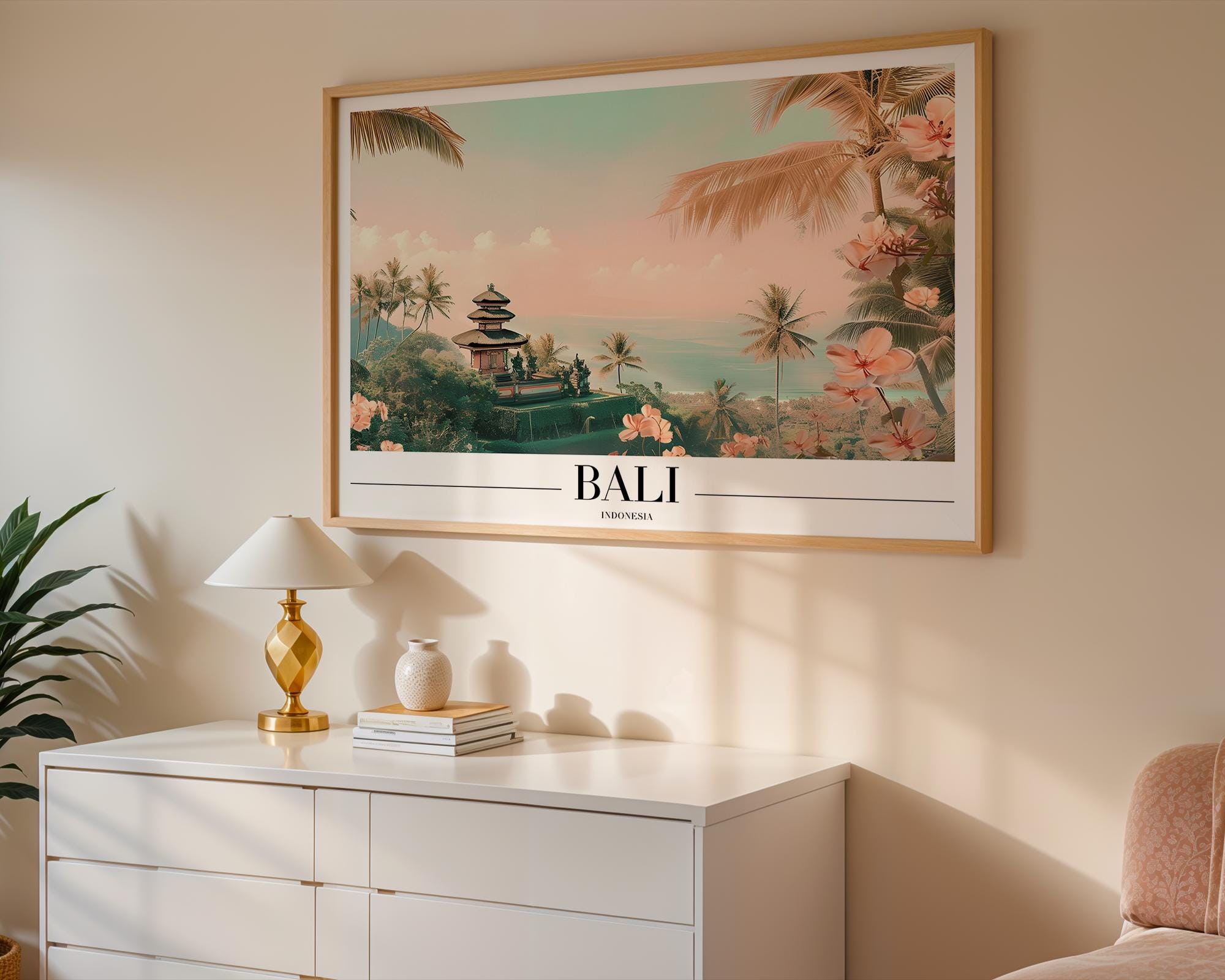 Bali Travel Poster | Tropical Beach Sunset Art Print wall art print, modern home decor, unframed artwork by Nomad & Nest
