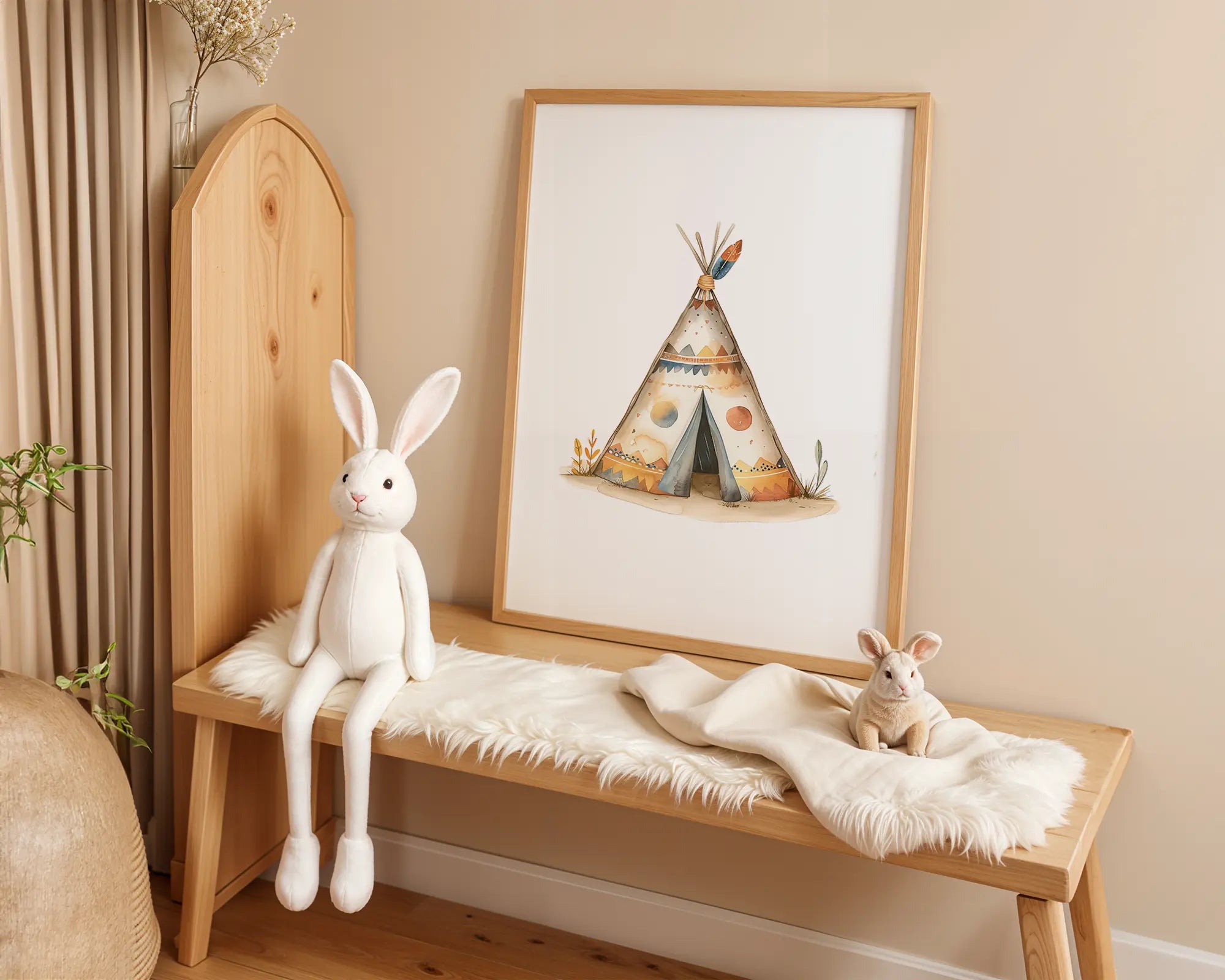 Playroom Ideas | Teepee Nursery Wall Art | Boho Tribal Tent Baby Decor wall art print, modern home decor, unframed artwork by Nomad & Nest