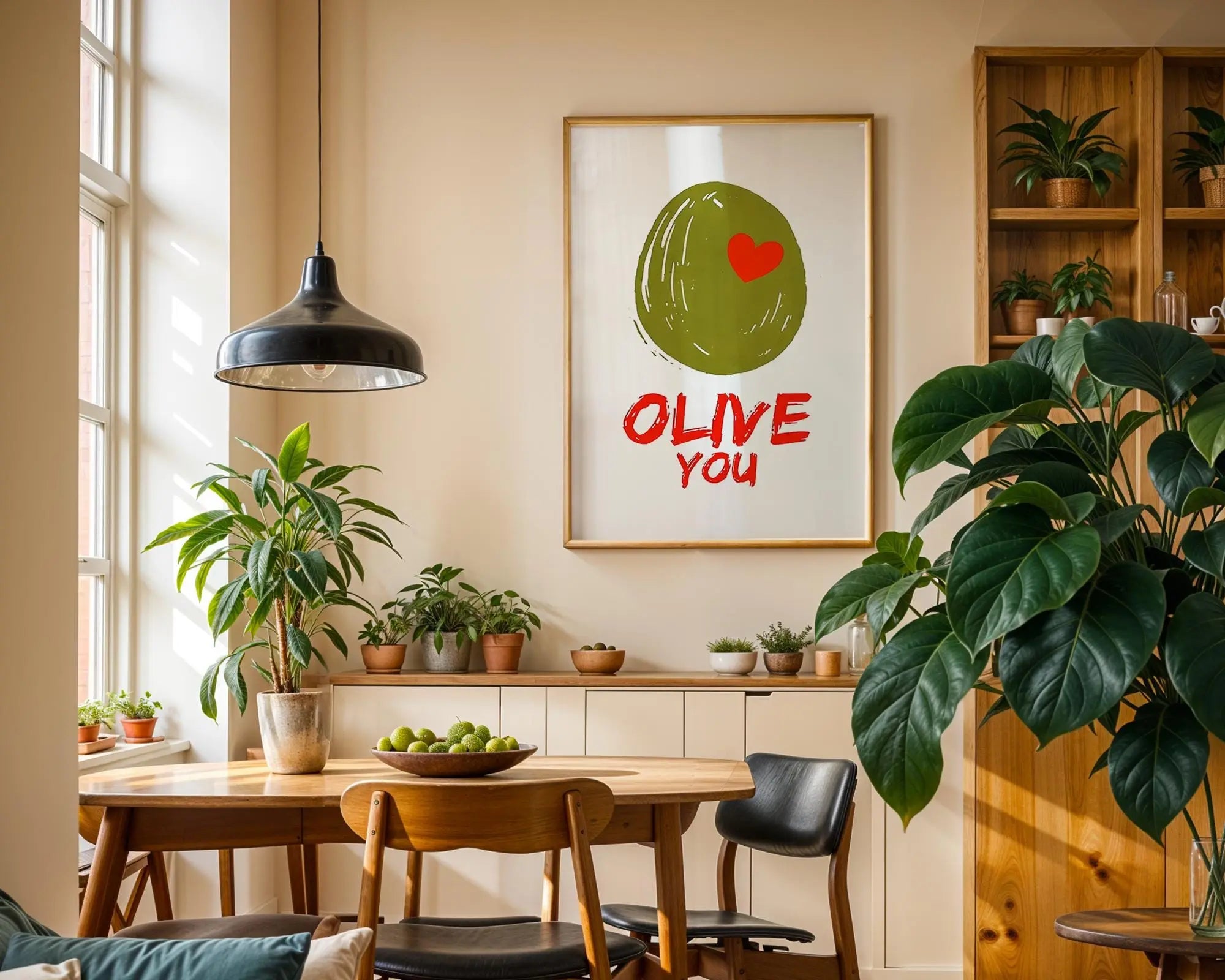 Olive You Pun Print | Funny Kitchen Poster, Mediterranean Decor wall art print, modern home decor, unframed artwork by Nomad & Nest