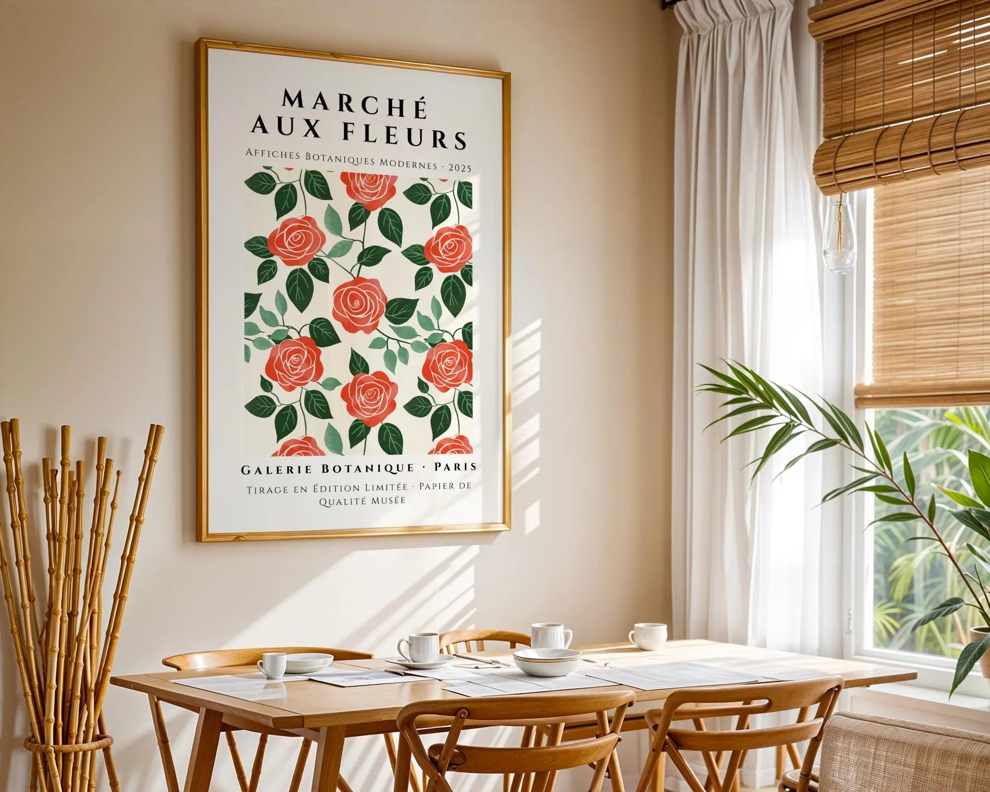 Red Rose Botanical Print | Vintage Paris Floral Art wall art print, modern home decor, unframed artwork by Nomad & Nest