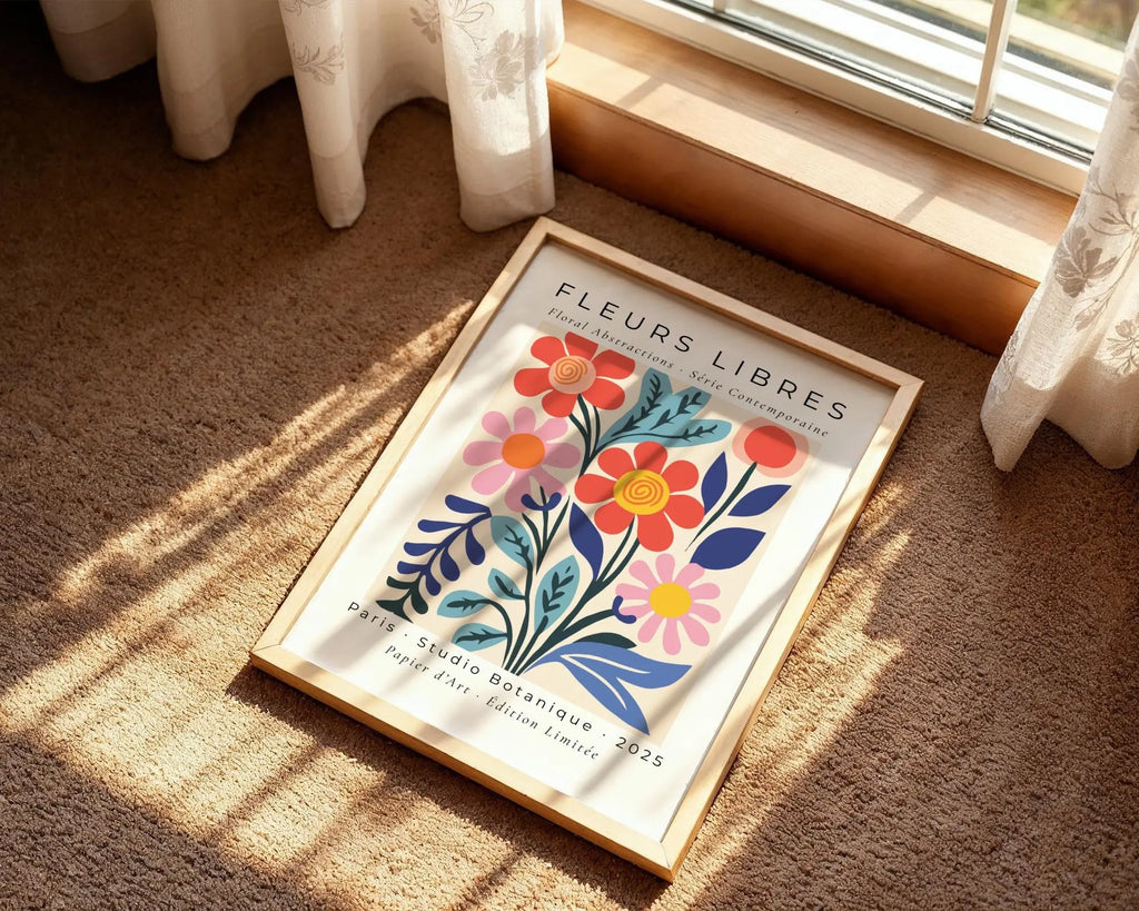 Abstract Floral Art Print | Modern Parisian Style wall art print, modern home decor, unframed artwork by Nomad & Nest