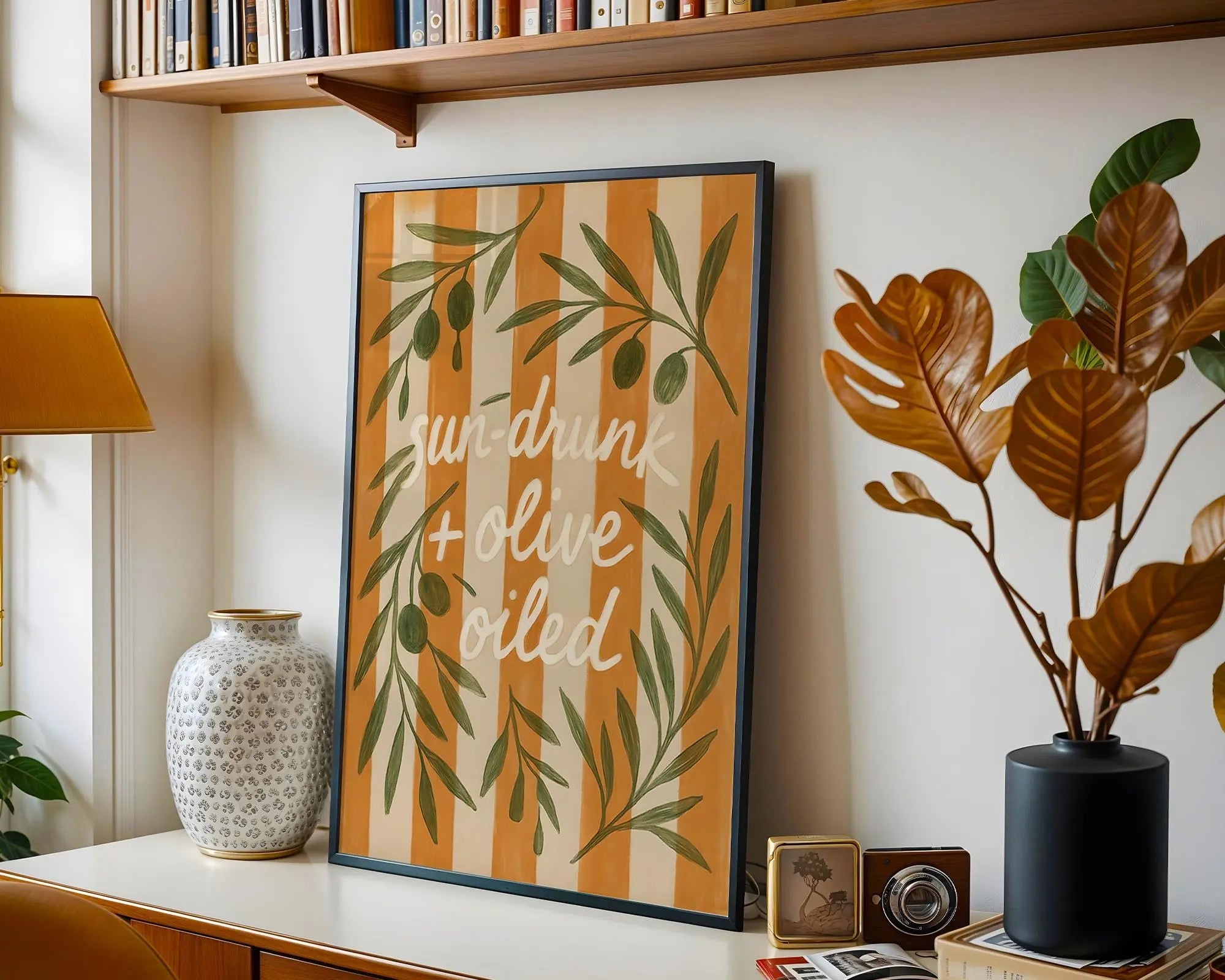 Mediterranean Olive Branch Art Print | Kitchen Wall Decor wall art print, modern home decor, unframed artwork by Nomad & Nest