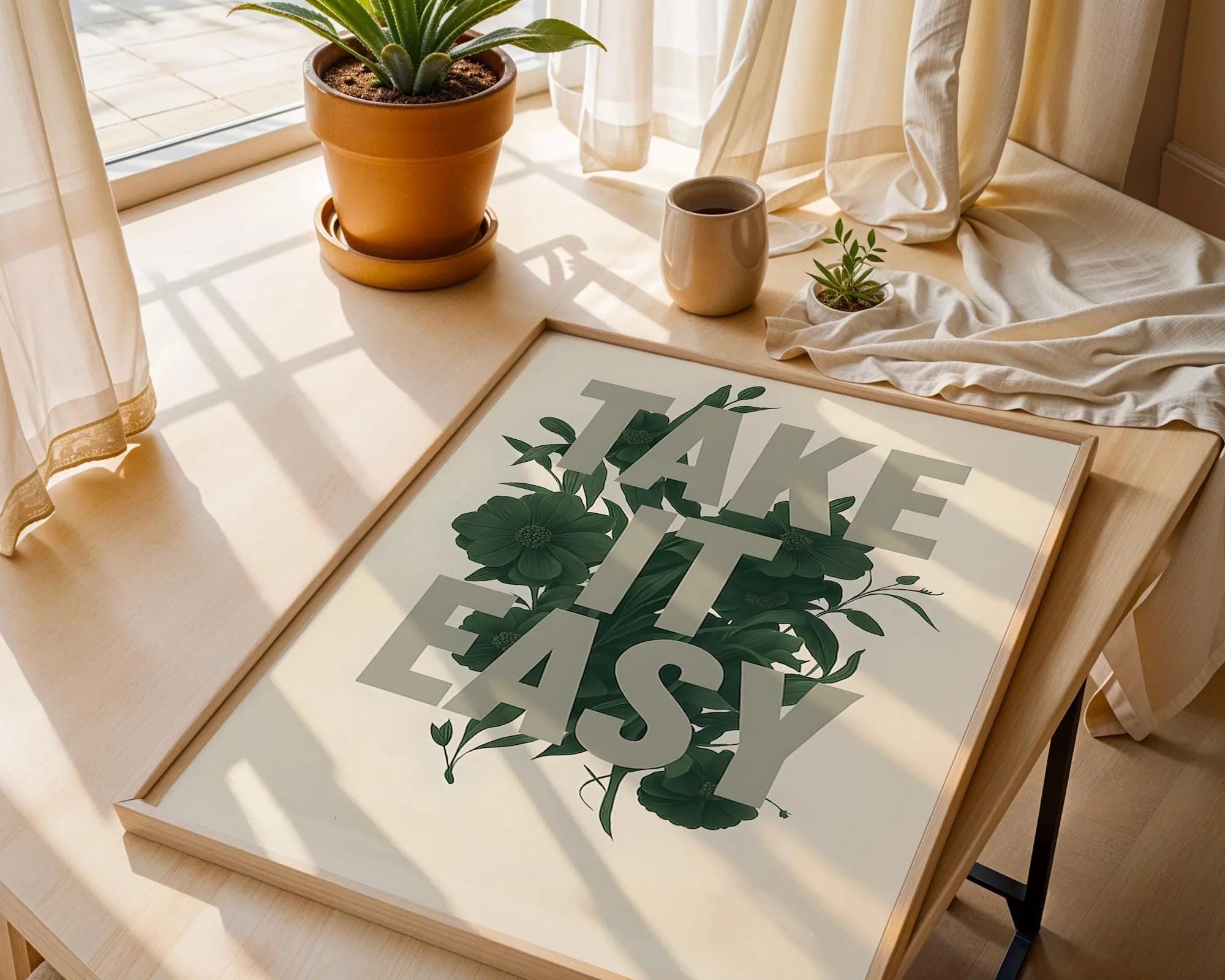 Take It Easy Botanical Print | Modern Floral Wall Art wall art print, modern home decor, unframed artwork by Nomad & Nest