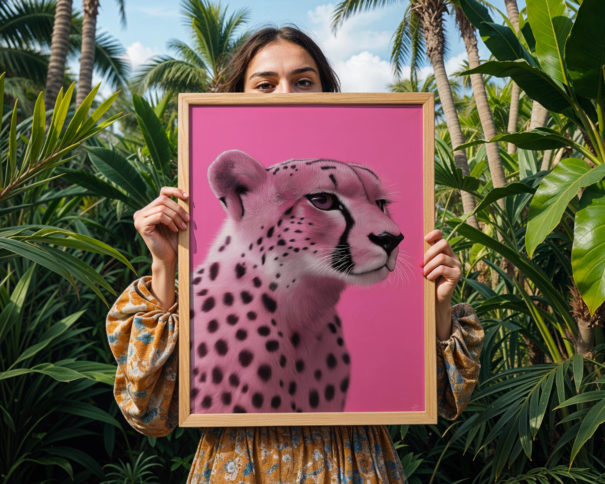 Pink Cheetah Art Print | Bold Animal Wall Decor wall art print, modern home decor, unframed artwork by Nomad & Nest