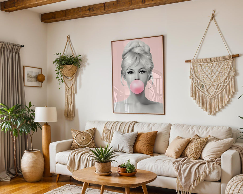 Modern Pop Art | Graffiti Girl Bubblegum Portrait Print | Bedroom Decor wall art print, modern home decor, unframed artwork by Nomad & Nest