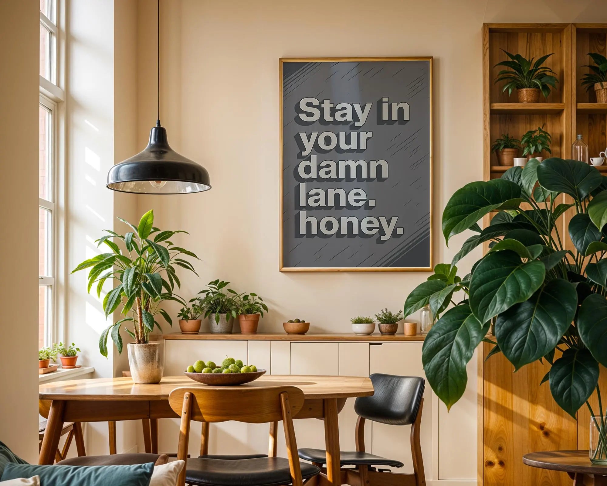 Sassy Quote Art Print | Stay In Your Damn Lane Honey wall art print, modern home decor, unframed artwork by Nomad & Nest