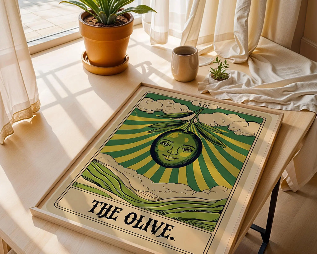 Olive Tarot Card Print | Vintage Mystical Art wall art print, modern home decor, unframed artwork by Nomad & Nest