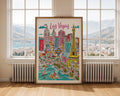 Las Vegas Cityscape Poster | Colorful Vegas Strip Art Print wall art print, modern home decor, unframed artwork by Nomad & Nest