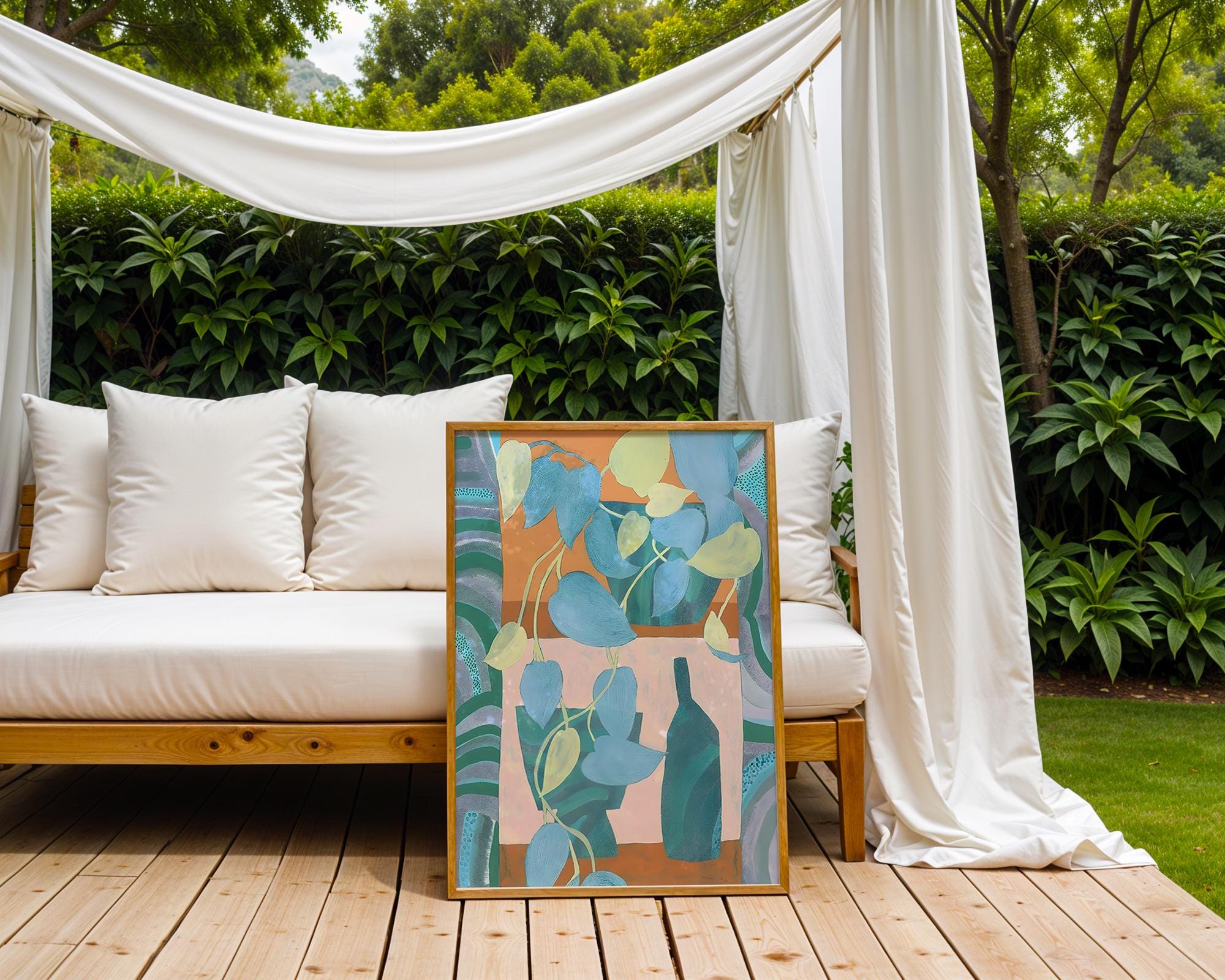 Blue Leaf Botanical Print | Modern Still Life Wall Art wall art print, modern home decor, unframed artwork by Nomad & Nest