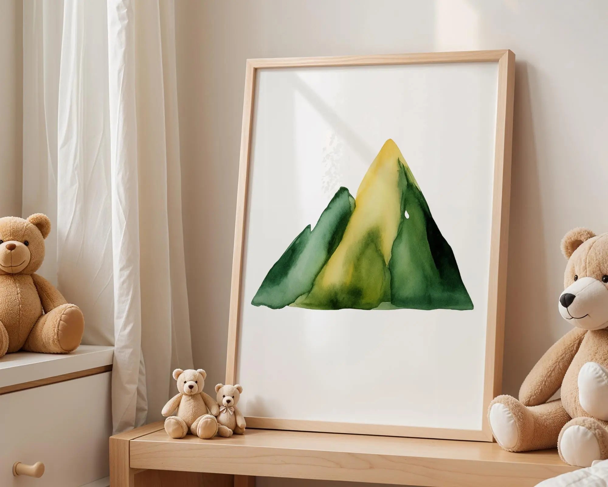 Playroom Ideas | Watercolour Mountain Peaks Nursery Wall Art Nature Print wall art print, modern home decor, unframed artwork by Nomad & Nest