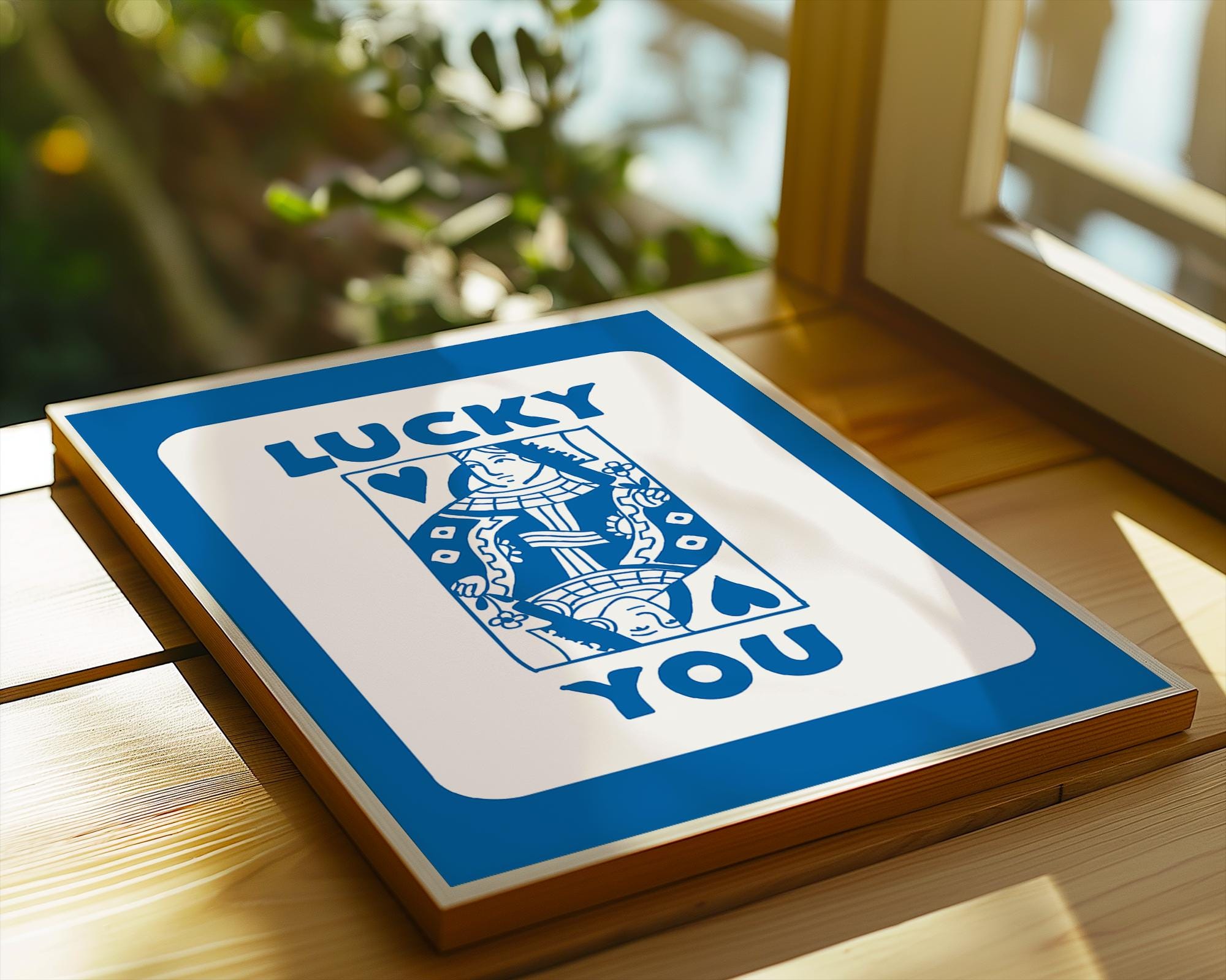 Lucky You Playing Card Print | Retro Pop Art Poster wall art print, modern home decor, unframed artwork by Nomad & Nest