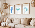 Colourful Prints | Watercolour Crab & Lobster Print Set | Coastal Kitchen Wall Art (Set of 3) wall art print, modern home decor, unframed artwork by Nomad & Nest