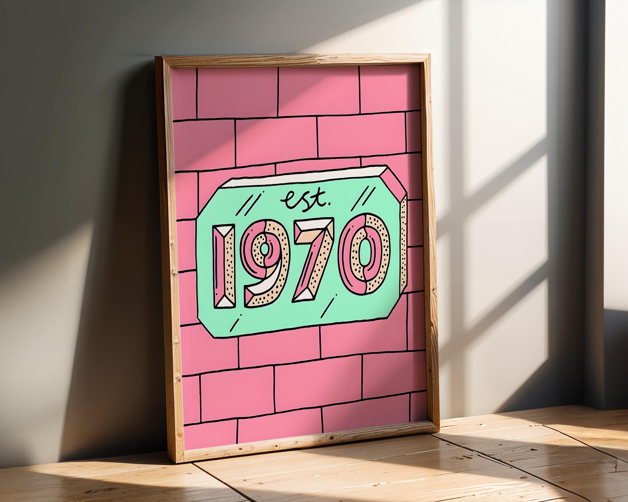 Modern Pop Art | 1970s  Print | Retro Number Poster, Mid-Century Modern wall art print, modern home decor, unframed artwork by Nomad & Nest